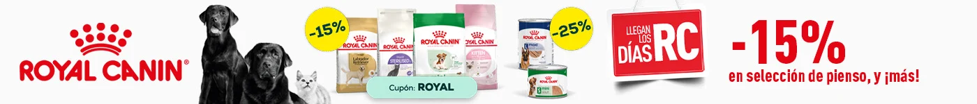 Royal Canin: -15% en selección de pienso para perro, y -25% en selección de packs de húmedo para perro
