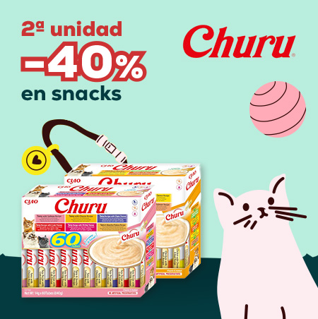 Churu: -40% en la 2ª unidad en selección de snacks líquidos para gato
