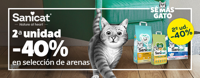 Sanicat: -40% en la 2ª unidad en selección de arena para gato