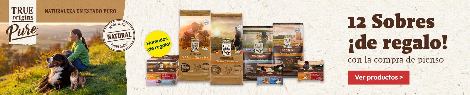 True Origins Pure: Hasta 12 bolsitas de regalo con selecci&oacute;n de pienso