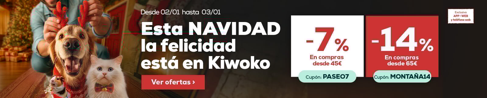 14% descuento en compras superiores a 65&euro; y 7% descuento en compras superiores a 45&euro;