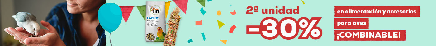 -30% en la 2ª unidad en alimentación y accesorios combinable para aves