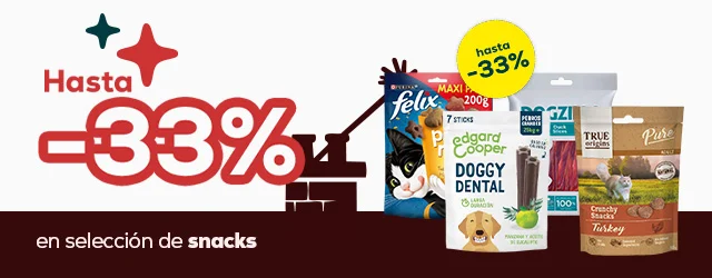 Hasta -33% en selección de snacks para perro y gato