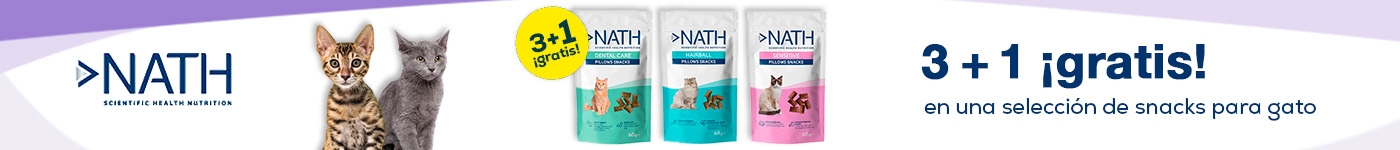 Nath: 3 + 1 gratis en selección de packs de snacks para gato