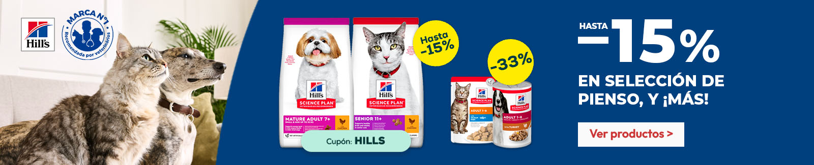 Hill's: Hasta -15% en selección de pienso, y más de -30% en selección de packs de húmedo 24uds