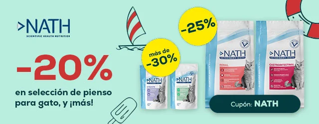 Nath: -20% en selección de pienso para gato, y más de -30% en selección packs de húmedo para gato 48 uds.