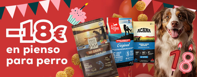 -18€ en pienso para perro