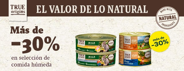 True Origins: Más de -30% en selección de comida húmeda