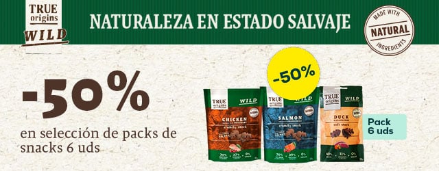 True Origins Wild: -50% en selección de packs de snacks 6 uds