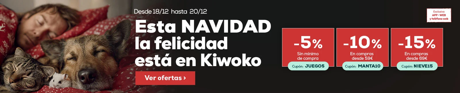 15% descuento en compras superiores a 69&euro; o 10% descuento en compras superiores a 59&euro; o 5% descuento sin m&iacute;nimo de compra