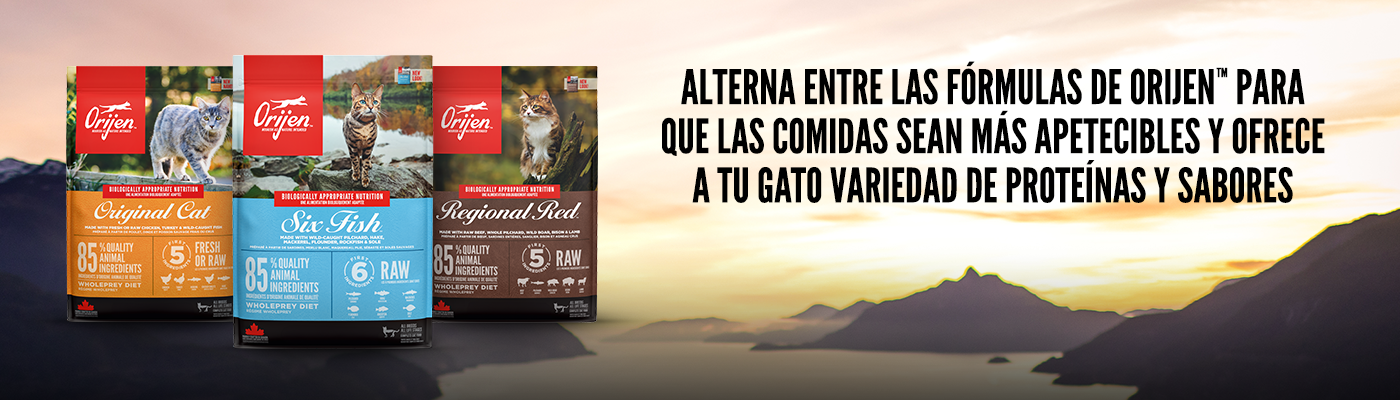 Alterna entre las fórmulas de Orijen para hacerle las comidas más apetecibles y variadas en proteinas y sabores.