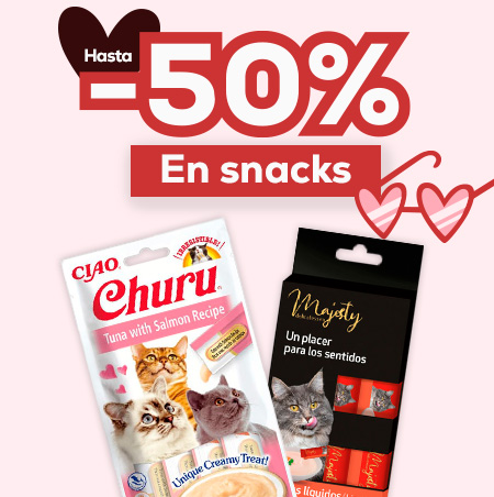 Hasta -50% en selección de snacks para gato