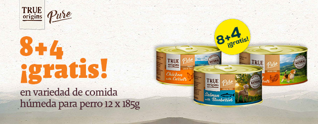 True Origins Pure: 8 + 4 gratis en selección de packs de comida húmeda para perro