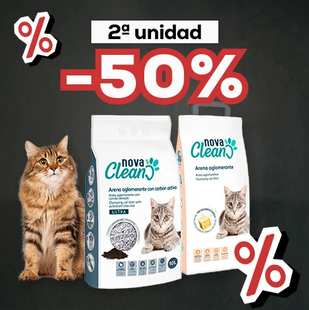 Nova Clean: -50% en la 2ª unidad en selección de arenas para gato
