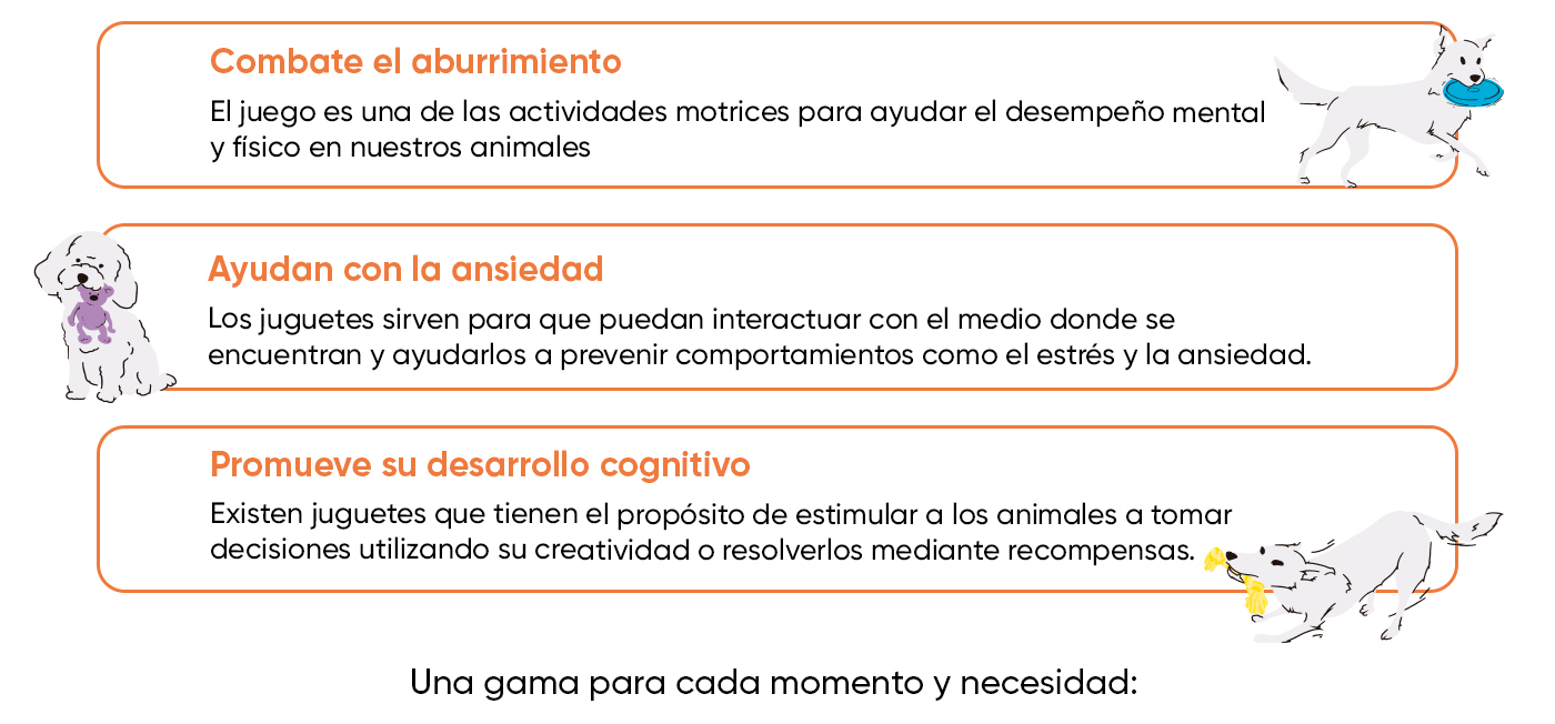¿Por qué necesitan juguetes los perros? Combate el aburrimiento, ayudan a la ansiedad y promueven el desarrollo cognitivo.