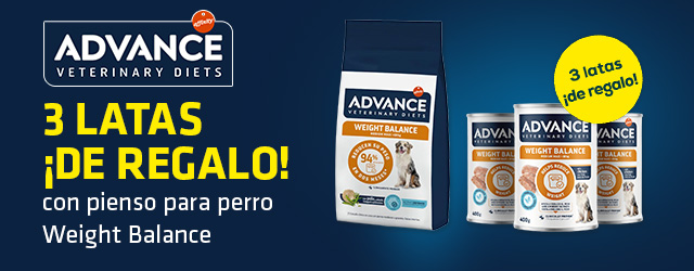 Advance Veterinary Diets: 3 latas de regalo con pienso Weight Balance para perro 12 kg
