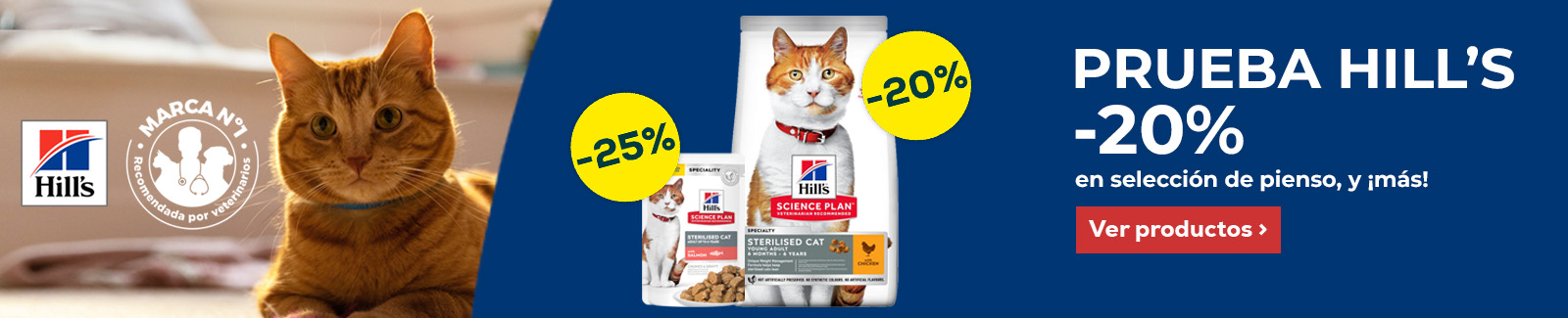 Hill's: -20% en selecci&oacute;n de pienso para gato, y m&aacute;s de -25% en selecci&oacute;n de packs de h&uacute;medo para gato 48uds
