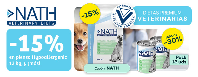 Nath: -15% en selección de pienso hipoalergénico para perro, más de -30% en selección de packs de húmedo hipoalergénico para perro