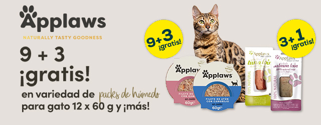 Applaws: 9 + 3 gratis en selección de packs de comida húmeda y 3 + 1 gratis en  selección de packs de snacks para gato