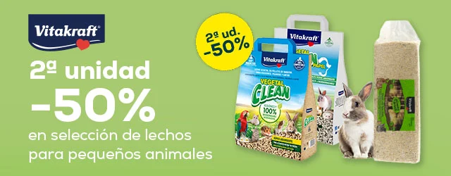 Vitakraft: -50% en la 2ª unidad en selección de lechos para pequeños animales