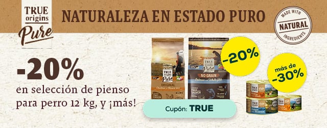 True Origins: -20% en selección de pienso para perro 12 kg, y -33% en selección de packs de húmedo para perro 24 x 185g