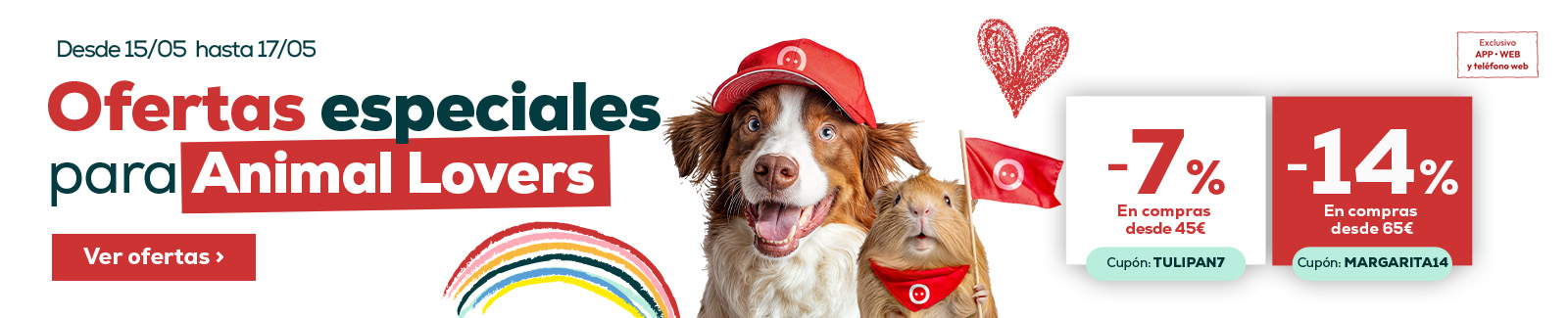 14% descuento en compras superiores a 65€ y 7% descuento en compras superiores a 45€