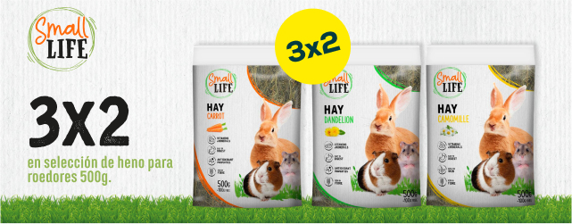Small Life: 3 x 2 en selección de heno para roedores 500g.