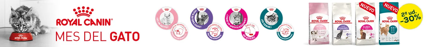 Royal Canin, Mes del gato: 2ª unidad -30%	en selección de pienso para gato