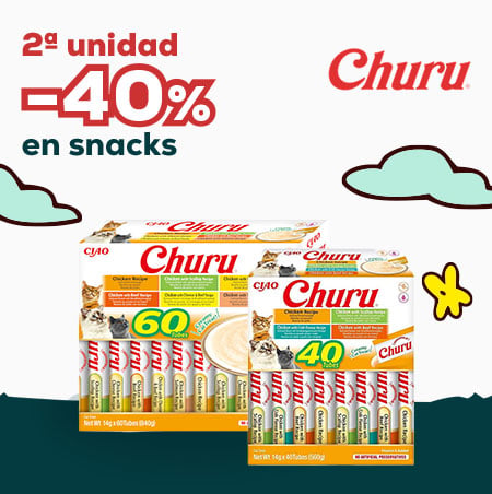 Churu: -40% en la 2ª unidad en selección de snacks