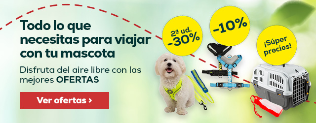 Viajes & Aire Libre: -30% en la 2ª unidad, Súper precios y otros descuentos en amplia selección de transportines, accesorios para el coche, correas, arneses, collares, productos relajantes y mucho más