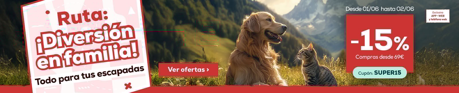 15% descuento en compras superiores a 69€