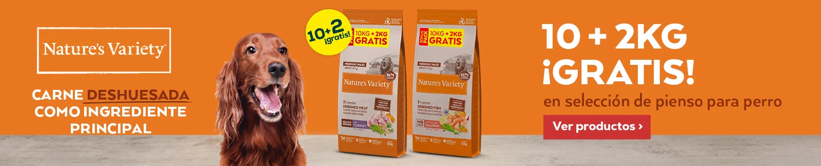 Nature's Variety: 10 m&aacute;s 2 kilos gratis en selecci&oacute;n de pienso para perro