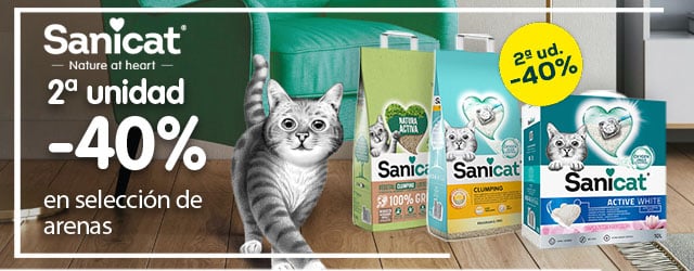 Sanicat: -40% en la 2ª unidad en selección de arenas para gato