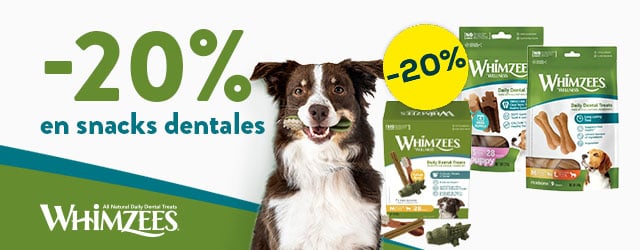 Whimzees: -20% en selección de packs de snacks para perros