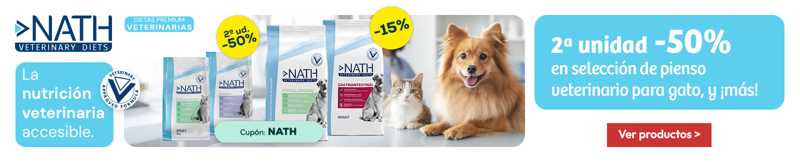 Nath Veterinary Diets: -50% en la 2&ordf; unidad de pienso para gato