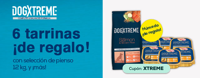 Dogxtreme: 6 tarrinas de comida húmeda de regalo con selección de pienso 3 o 12 kg, y más de -30% en selección de packs de húmedo 12 x 400 g