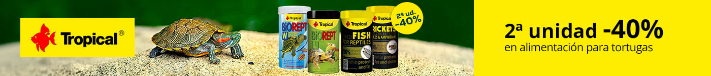 Tropical: -40% en la 2ª unidad en alimentación para tortugas