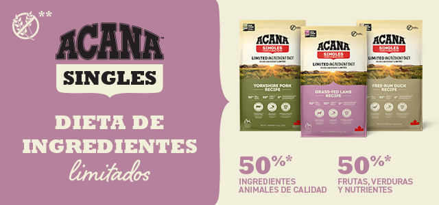 Acana Singles. Alimentación con ingredientes limitados
