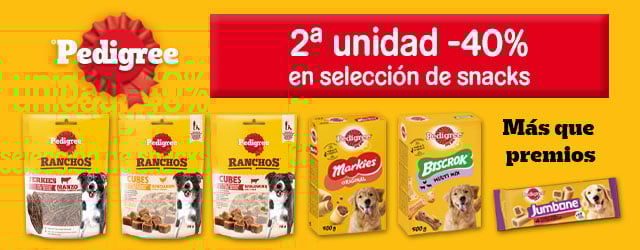 Pedigree: -40% en la 2ª unidad en selección de snacks para perro
