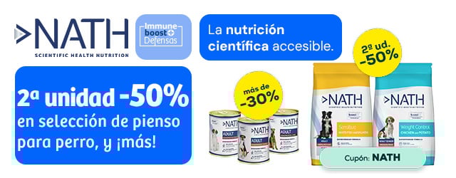 Nath: -50% en la 2ª unidad en la 2ª unidad en selección de pienso para perro, -33% en selección de húmedo para perro 24 x 400g