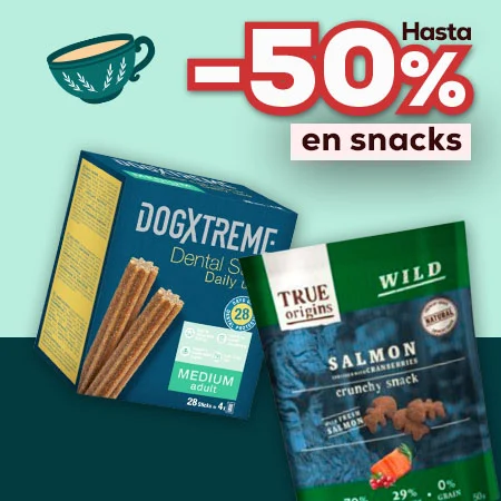 Hasta -50% en selección de snacks Hasta -50% en selección de snacks