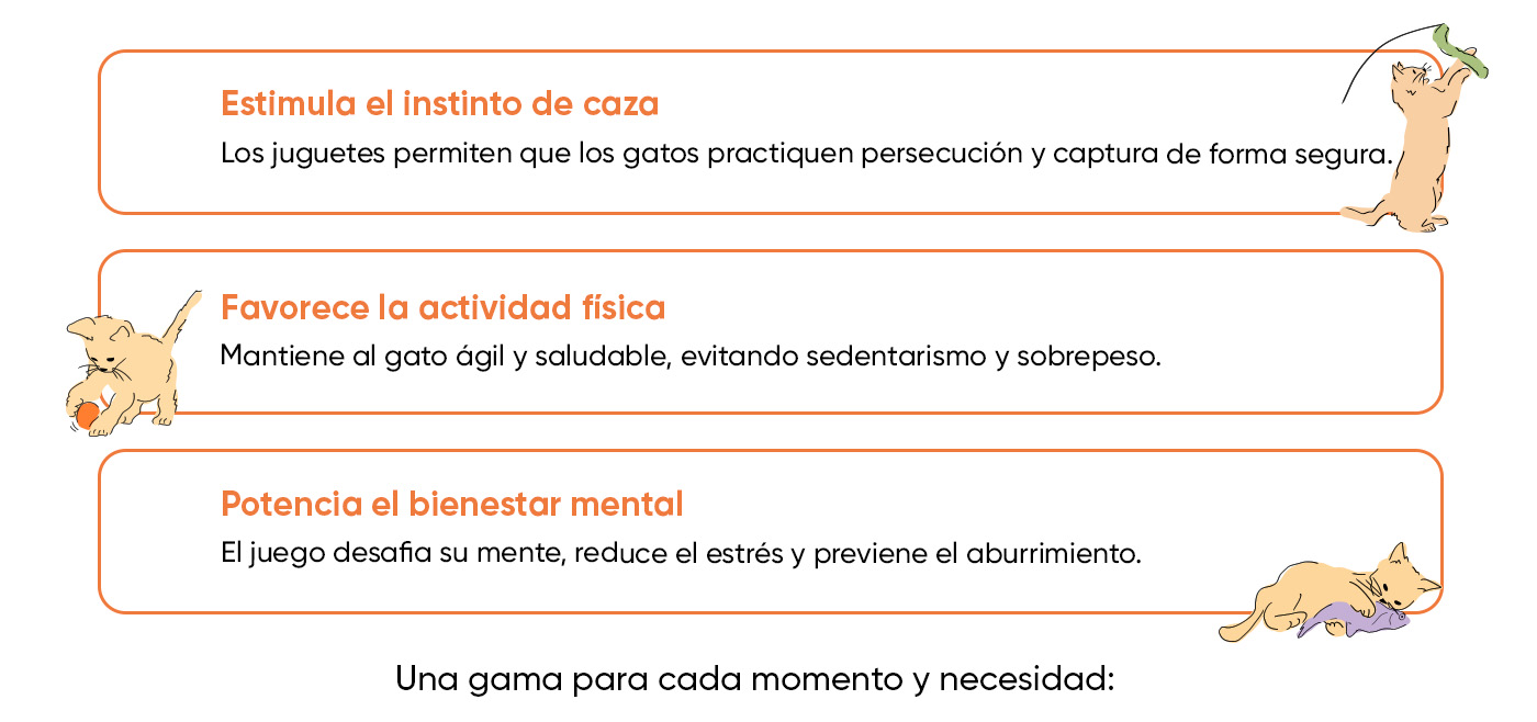¿Por qué necesitan juguetes los gatos? Ayúdale a estimular su instinto, mantenerle ágil y a su bienestar mental.
