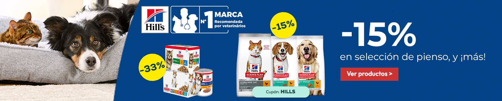 Hill's: -15% en selección de pienso, y más de -30% en selección de packs de húmedo