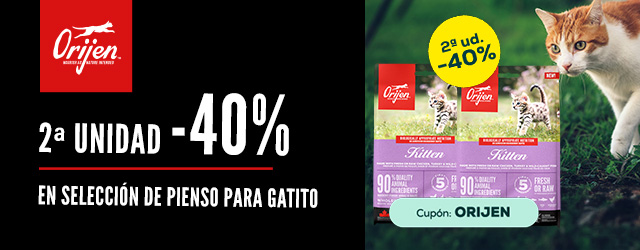 Orijen: -40% en 2ª unidad en selección de pienso para gato