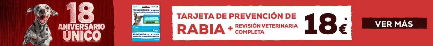 Servicio prevención de rabia más revisión veterinaria completa 18€