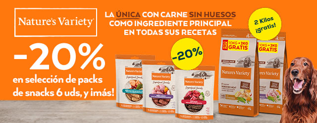 Nature's Variety: -20% en selección de packs de snacks 6 uds, y ¡más!