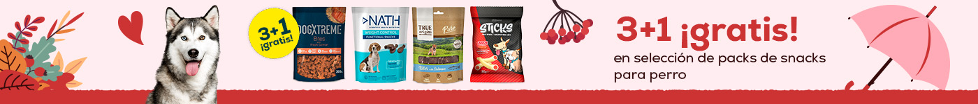 3 + 1 gratis en selección de packs de snacks para perro de las marcas Dogxtreme, 2&Snacks, Nath y True Origins Pure