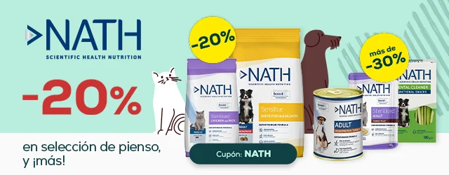 Nath: -20% en selección de pienso, y más de -30% en selección de packs de húmedo y snacks