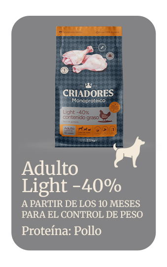 Criadores Monoproteico Light -40% contenido graso Adulto con Pollo pienso para perros   