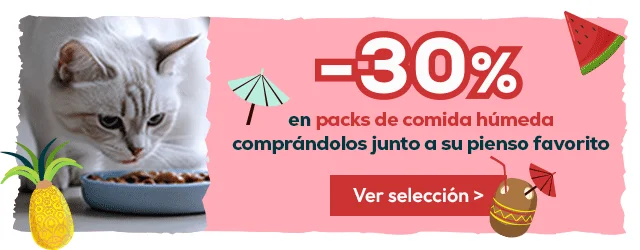 -30% en selección de packs de húmedo comprándolos junto a su pienso favorito para gato